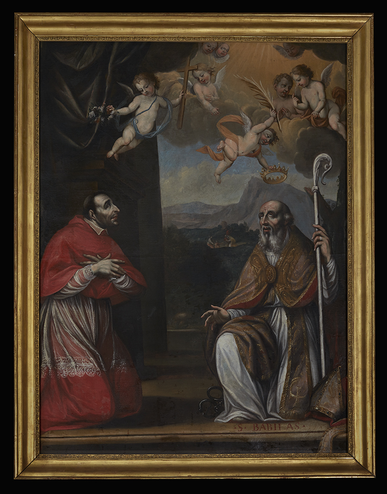 Tableau, cadre : saint Babylas et saint Charles Borromée