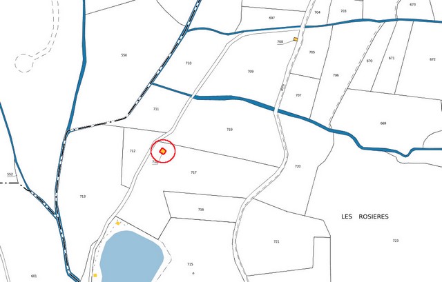 Plan de situation, d'après le cadastre de 2021 (section 000E). Echelle d'origine 1/500e.