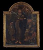 Tableau, cadre : saint Antoine au Désert