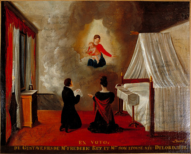 tableau, ex-voto : Demande de guérison d'un nourrisson