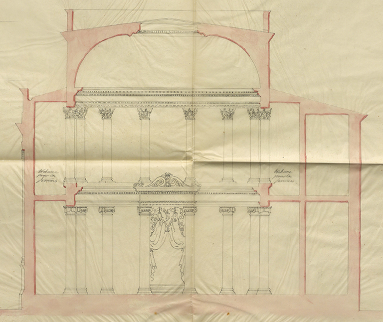 Coupe par l'architecte Joseph-Auguste Joffroy (1846).