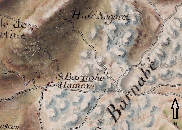 Cartes des frontières Est de la France, de Colmars à Marseille. [Détail de la feuille 192_57 : hameau de Saint-Barnabé et de Nogaret au sud-ouest].
