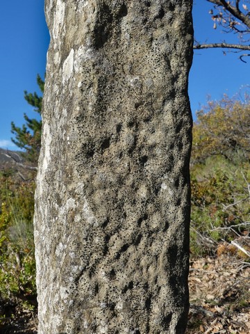 Borne du Pas du Terme. Détail de la face sud.