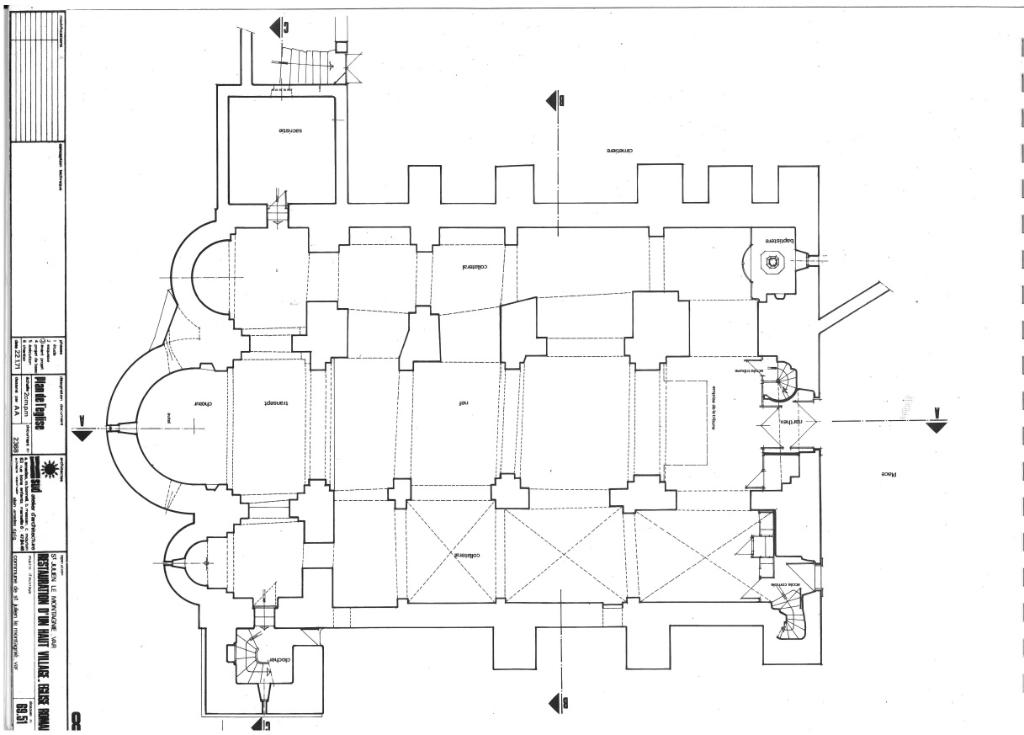 Plan de l'église. [Plan de l'église paroissiale de Saint-Julien, Var.] 1971.