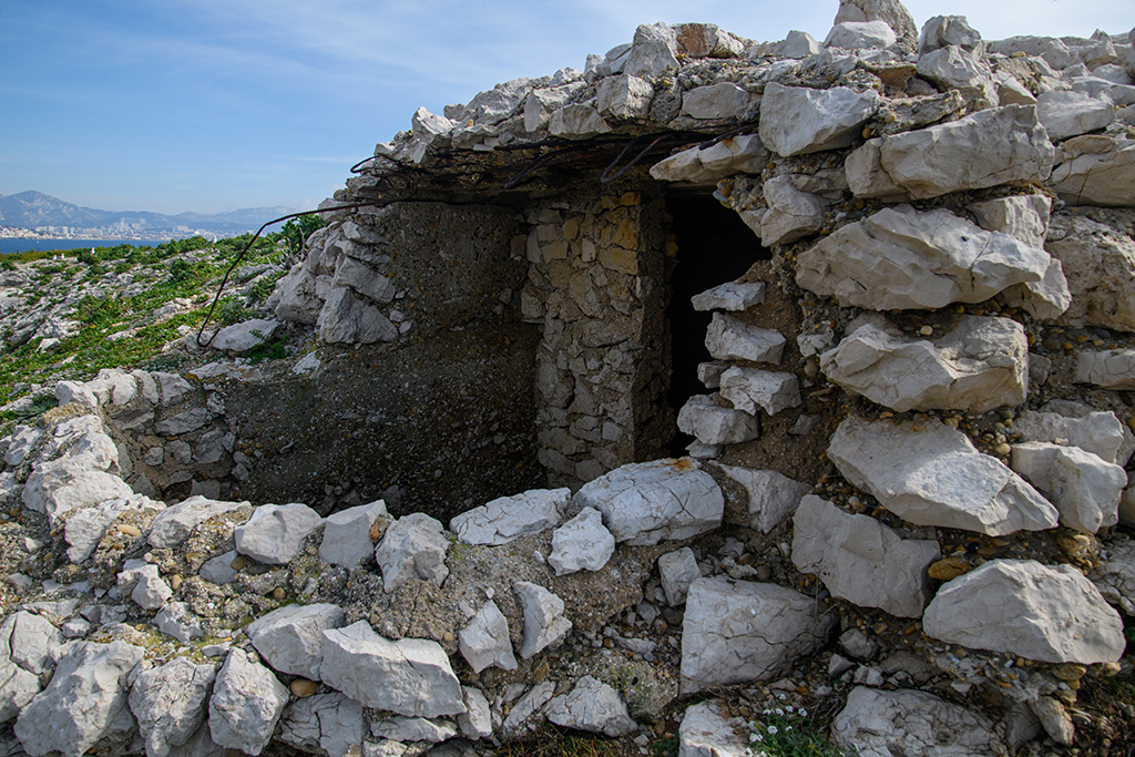 Batterie sudwall, autre poste de défense (n-e) pour mitrailleuse à flanc de pente, vu de côté
