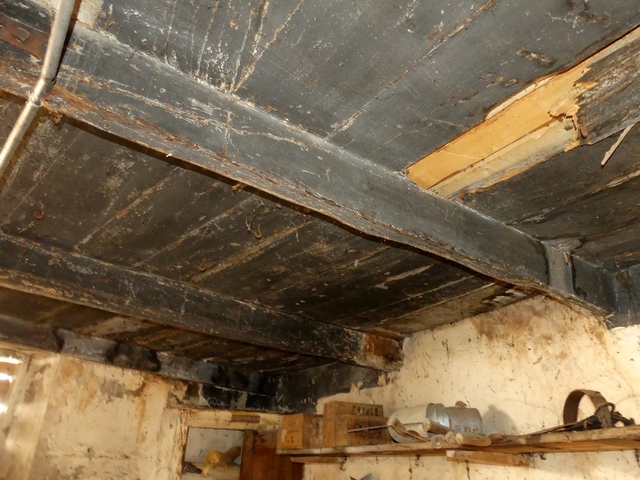 Rez-de-chaussée surélevé, cuisine. Plafond.