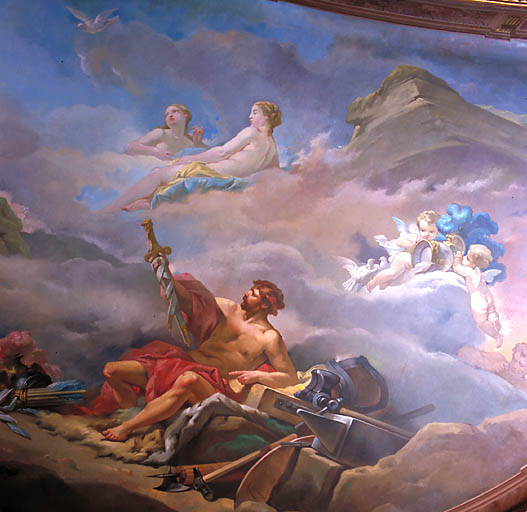 plafond, reliefs et peinture monumentale : Vénus dans la forge de Vulcain