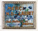 ex-voto, tableau : Remerciements sur fond de bouquet de fleurs