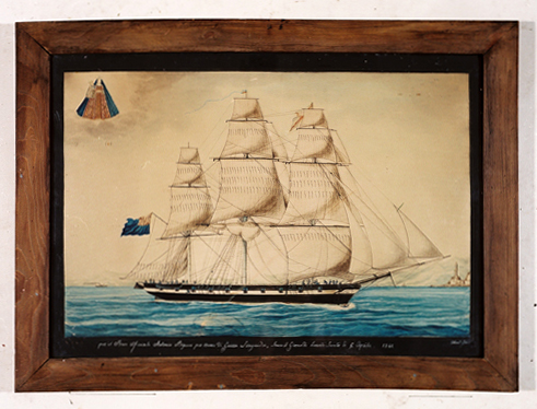 ex-voto, tableau : Accident sur un bateau, chute du sous-officier Antonio Bignon