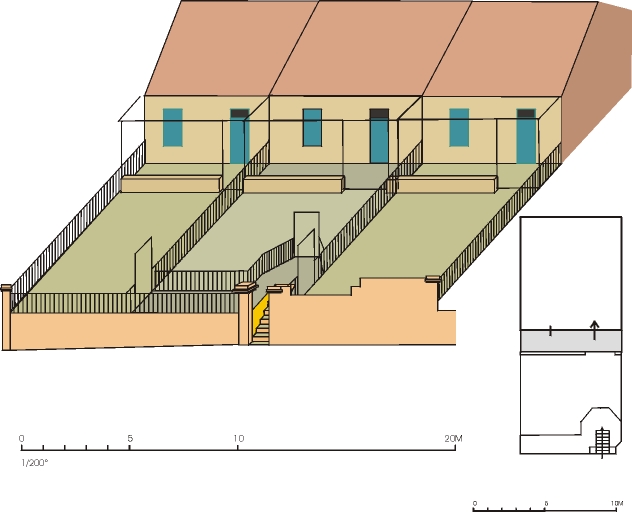 série de trois maisons