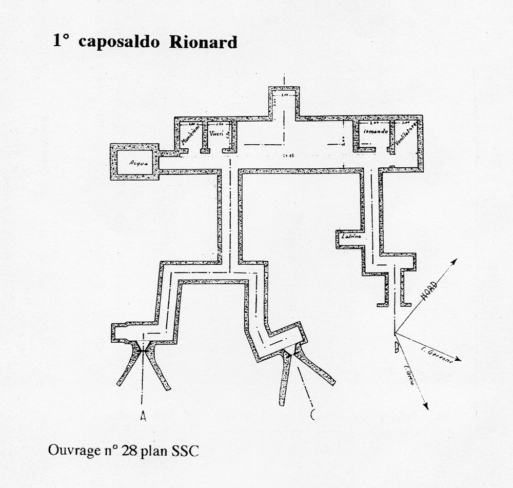 ligne fortifiée : 1er caposaldo Rionard