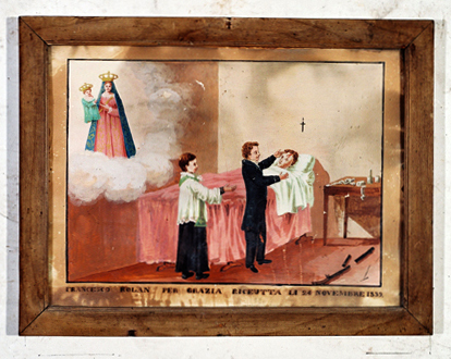 ex-voto, tableau : Demande de guérison d'un homme blessé, Francesco Rolan