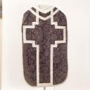 ensemble de vêtements liturgiques (N° 2) : chasuble, étole, manipule, bourse de corporal, voile de calice (ornement noir)