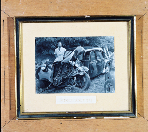 ex-voto, tableau : Accident de voiture automobile (N° 4)