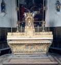 Ensemble du maître-autel (autel, gradins d'autel (2), tabernacle, exposition, statues (2), tableau)