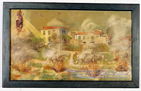 ex-voto, tableau : Bombardements de juillet 1944