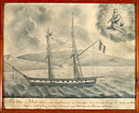 tableau, ex-voto : Bateau dans la tempête (N° 6)