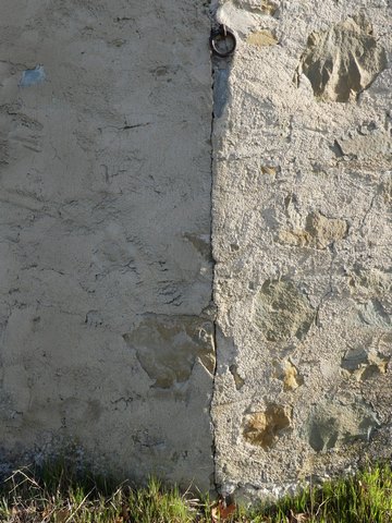 Bâtiments est et central. Elévation sud, collage de maçonnerie.