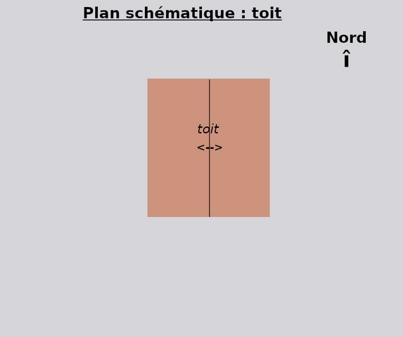 Plan schématique du bâtiment du logis : toit.