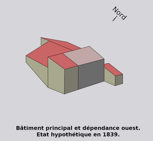 Etat hypothétique du bâti en 1839.