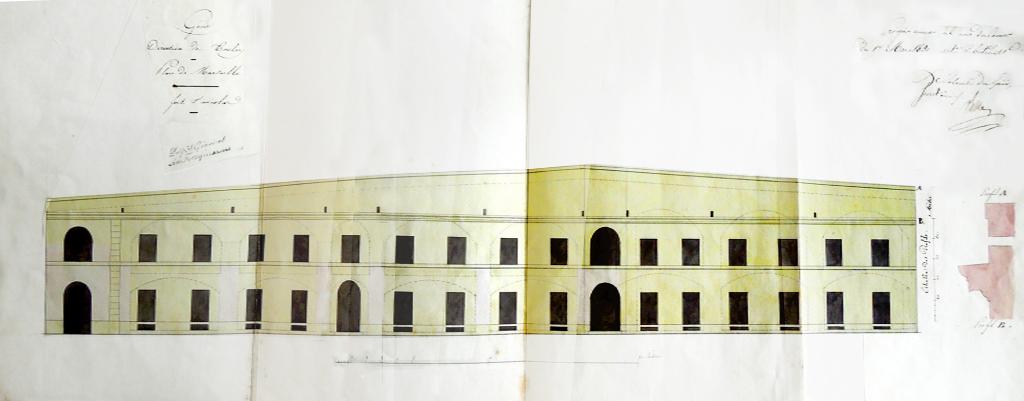[Fort Saint Nicolas bâtiments du donjon élévations des façades, projet], 1830.
