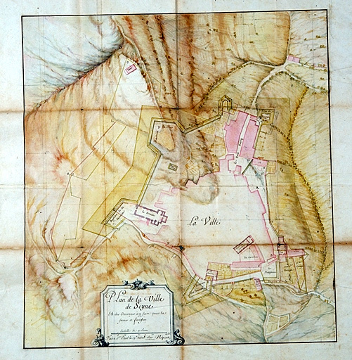 Plan de la ville de Seyne, premier projet. 1690