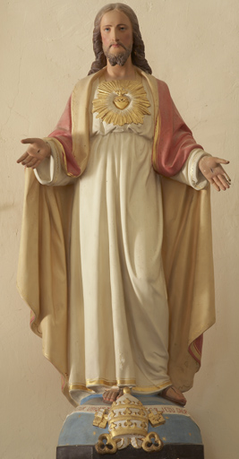 statue (petite nature) : Christ dit Sacré-Coeur