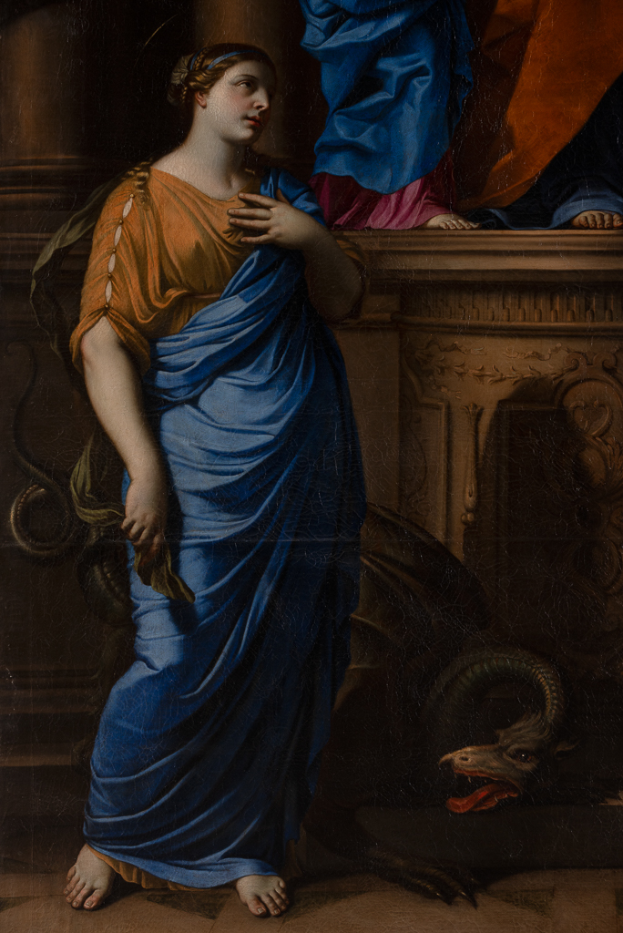 tableau : L'Education de la Vierge, avec sainte Marguerite et saint Blaise de Sébaste