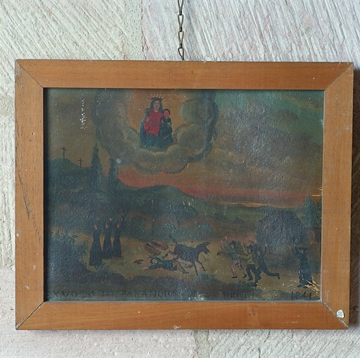 ex-voto, tableau : Ruade d'un âne