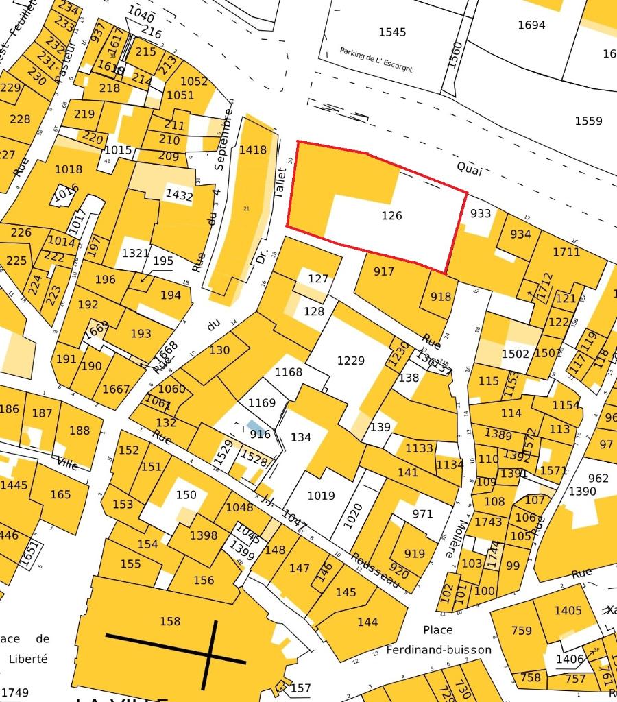 Plan de masse et de situation d'après le cadastre de L'Isle-sur-la-Sorgue, 2022 (parcelle CP 126). Echelle 1/1500.