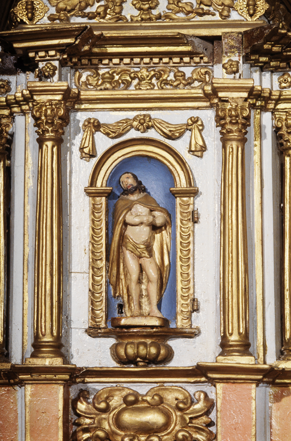 statues (5) (statuettes) : Jésus présenté au peuple, saint Paul de Tarse, saint Pierre, saint Mayeul, saint Candide