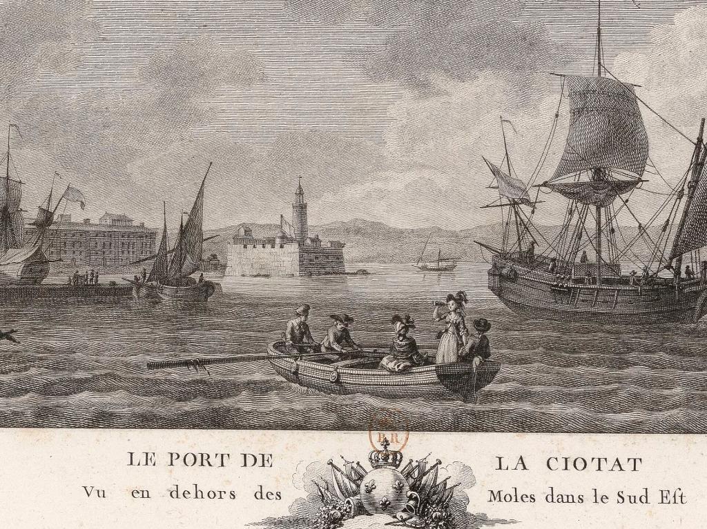  Le port de La Ciotat vu en dehors des moles dans le Sud-Est, 1776. 
