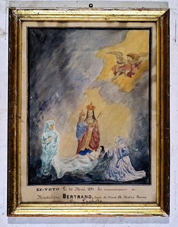 ex-voto, tableau : Demande de guérison d'une fillette, Madeleine Bertrand