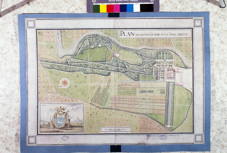 Plan du château et du parc de La Tour d'Aigues.