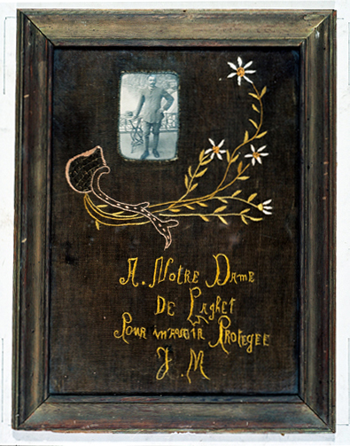 ex-voto, tableau de broderie : Remerciements d'un soldat de la guerre de 1914-1918