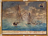 tableau, ex-voto : Bateau dans la tempête (N° 1)