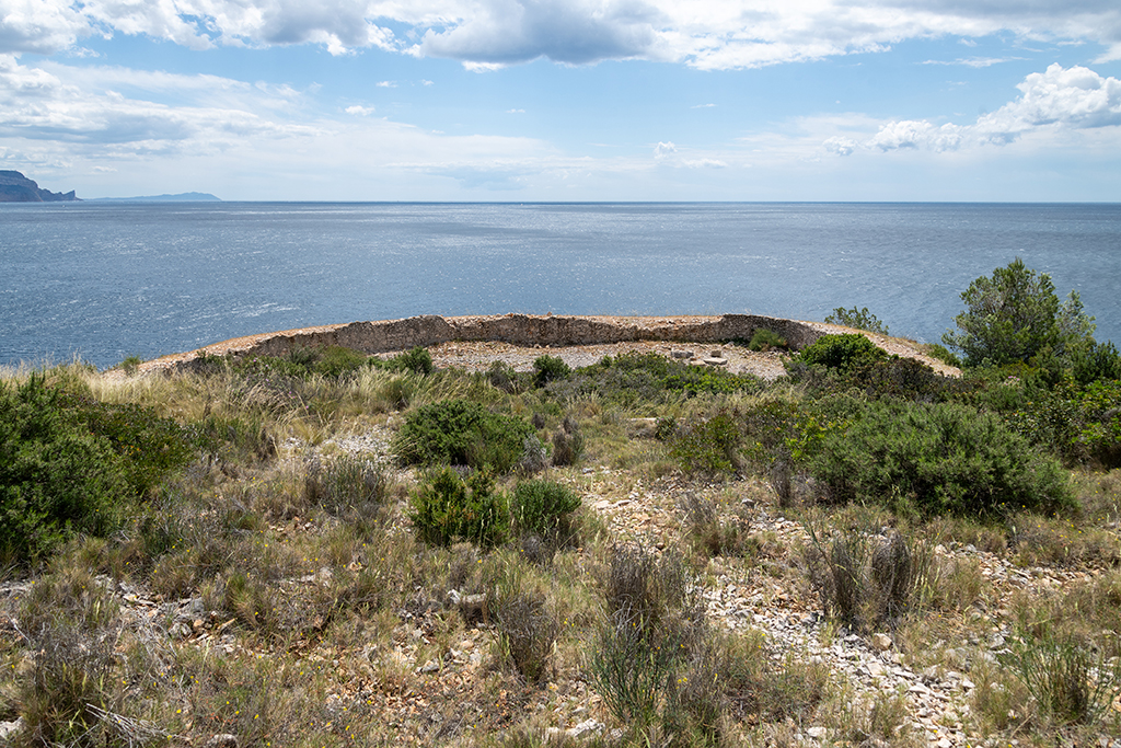 Epaulement de la batterie de gauche face à la mer, vu du côté intérieur