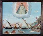 ex-voto, tableau : Bateau français pourchassé par un bateau anglais