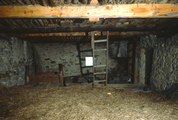 La pièce d'habitation. Vue prise de la grange.