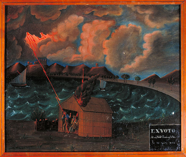 tableau, ex-voto : Foudre sur la cabane de Aimé-Théodore Barbugelata