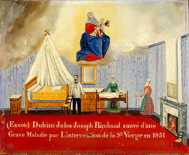 tableau, ex-voto : Guérison de Dulcius-Jules-Joseph Rimbaud
