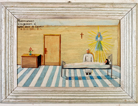 ex-voto, tableau : Demande de guérison d'une femme hospitalisée