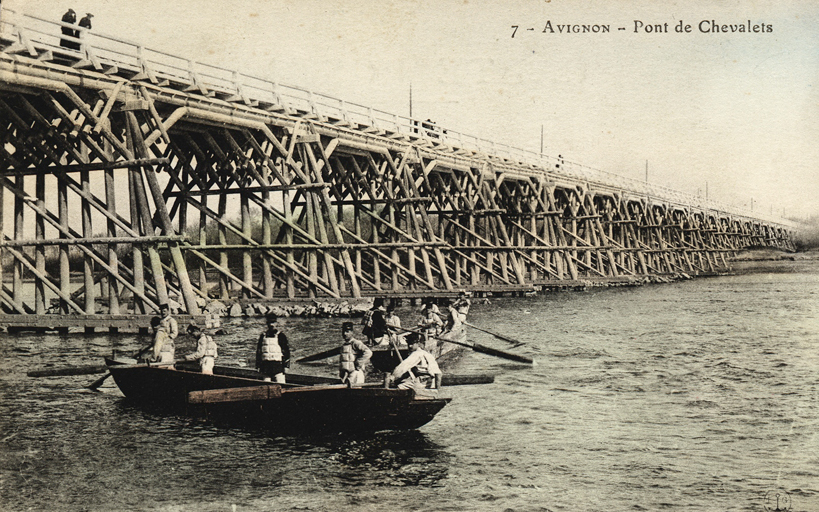 pont de bois d'Avignon dit aussi pont de chevalets ou pont Bonaparte