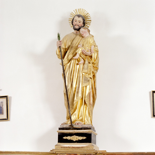 statue (petite nature) : Saint Joseph et l'Enfant Jésus