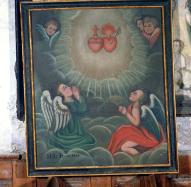 tableau : Adoration du Sacré coeur et du coeur de Marie