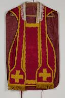 Chasuble, étole, manipule, bourse de corporal, voile de calice (ornement rouge n°6)