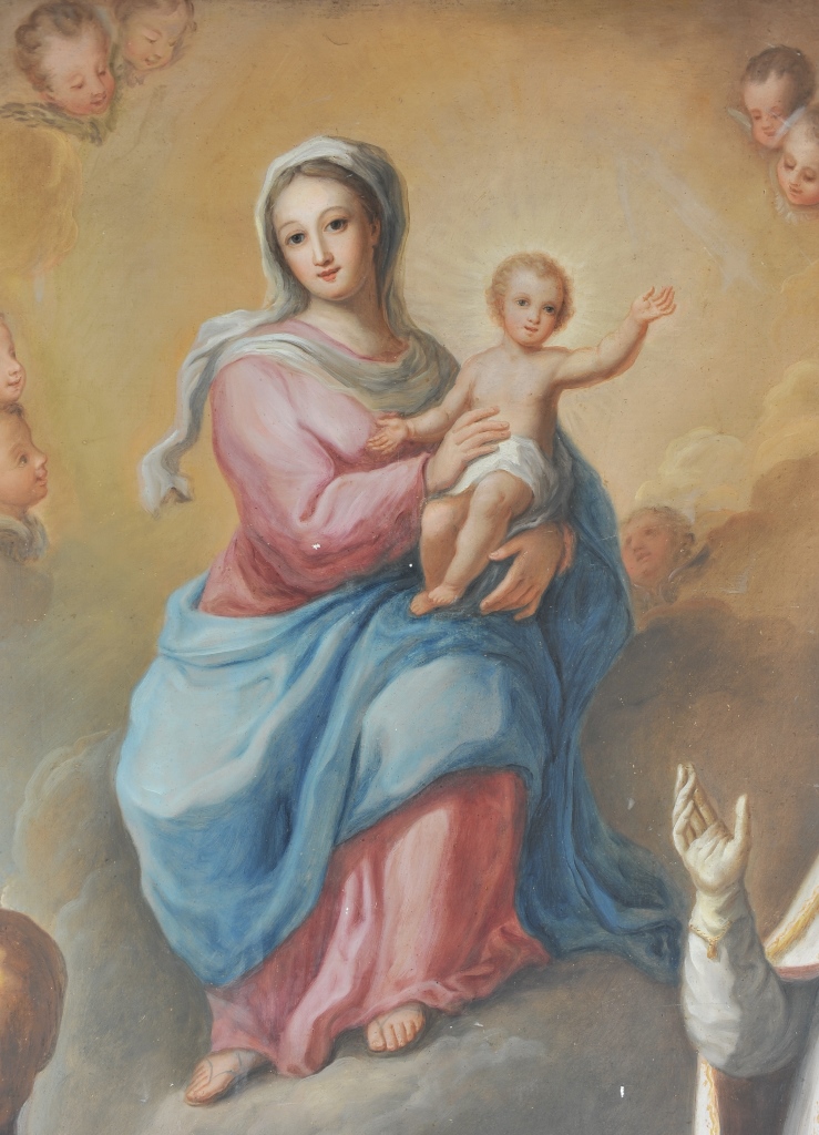 tableau : Vierge à l'Enfant entourée de saint André et de saint Julien