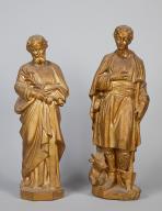 Deux statues (petite nature) : saint Gens et saint Joseph