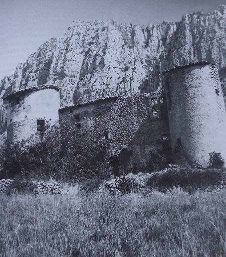 Le château, vue d'ensemble prise du sud-est. Années 1970