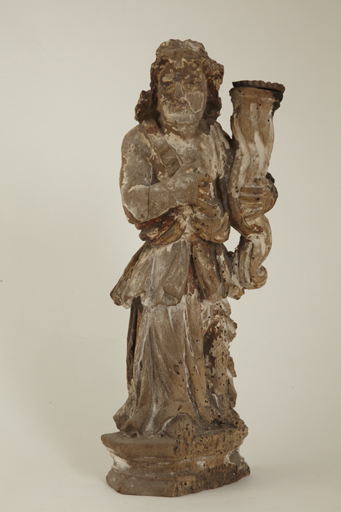 statue luminaire (statuette) dite Ange porte-flambeau